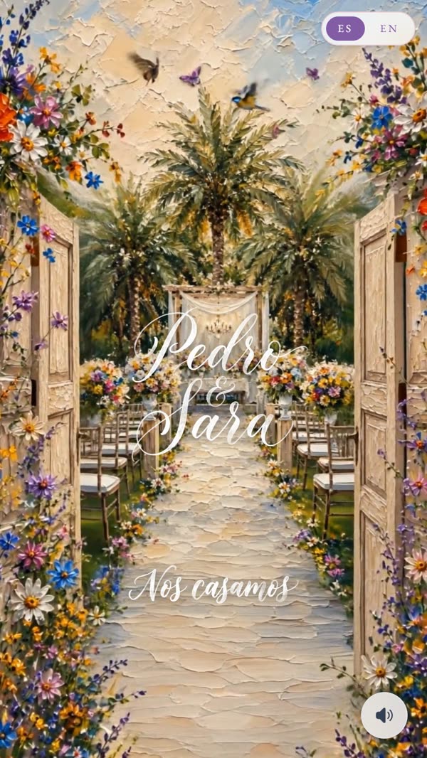Cabecera de la invitación Textura Floral