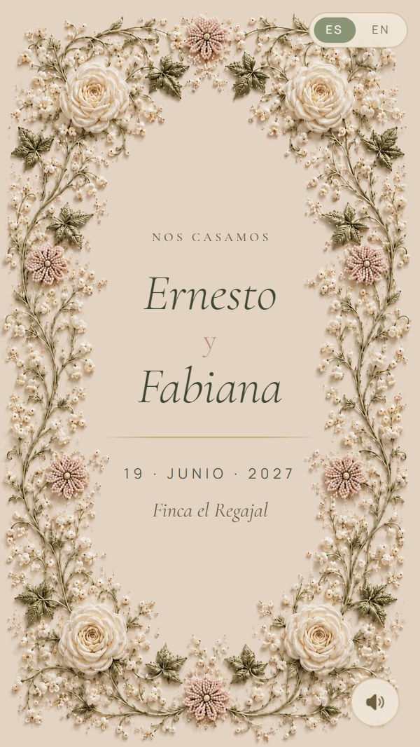 Cabecera de la invitación Textura Sublime